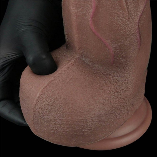 Dildo realist din silicon cu ventuza 12'' Dual Layered Silicone Cock XXL (31cm x 7.6cm) - Img 2