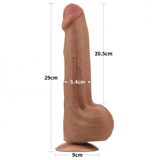 Dildo realist gigantic 11.5'' King Sized Sliding Skin Dual Layer Dong Brown (29cm) - Img 7
