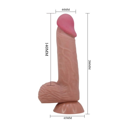 Dildo Realist Sliding Skin 8.5" Brown - Img 3