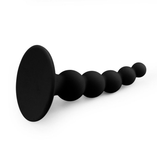 Dop anal cu margele Lure Me Beaded Anal Plug Black 10cm - Img 4