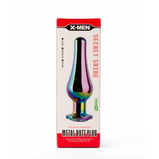 Dop Anal Mediu Secret Shine Metal Rainbow (11.2cm) - Img 2