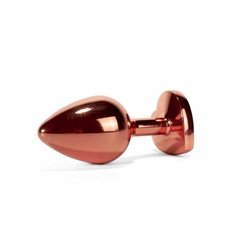 Dop anal mic Small Secret Shine Metal Butt Plug Rose Gold Heart S (7.1cm) - Img 2
