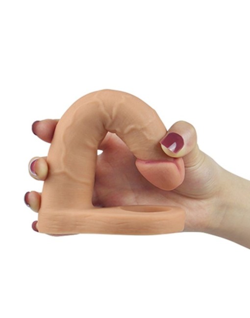 Inel penis cu stimulare anala The Ultra Soft Double (inserabil 14cm) - Img 3
