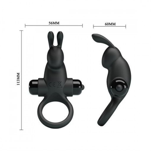 Inel penis Pretty Love Vibro Penis Ring Rabbit I Black - Img 3