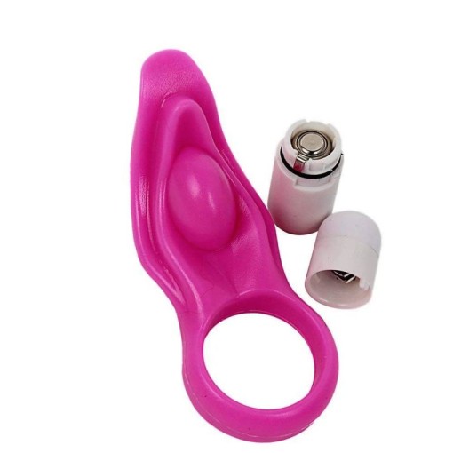 Inel vibrator puternic din silicon cu o singura viteza Power Clit Cockring Pink