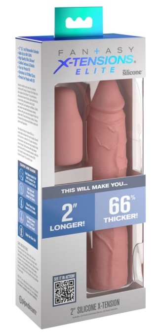 Manson elastic din silicon moale pentru penis 2" Silicone X-tension (20.3 cm) - Img 5