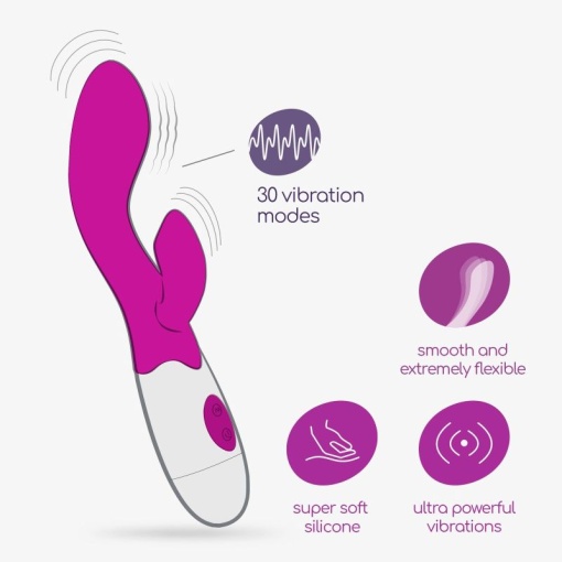 Mini vibrator cu stimulator clitoridian Pretty Love Brighty 20cm (inserabil 12cm) - Img 5