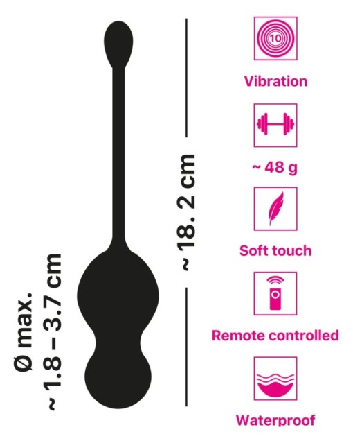 Ou vibrator cu telecomanda si 10 moduri de vibratii RC Duo Love Balls - Img 3