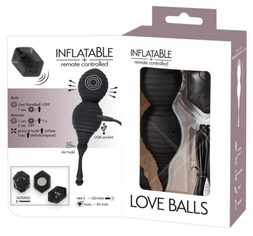 Ou vibrator gonflabila si 7 moduri de vibrație Inflatable + Remote Control Love Balls - Img 5