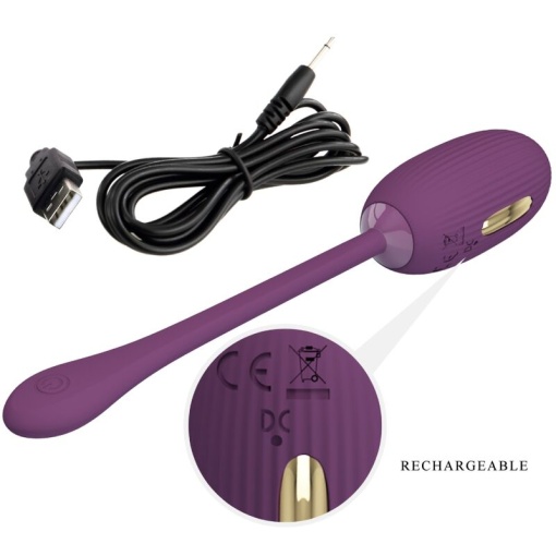 Ou vibrator inteligent Pretty Love - Doreen purple 12 moduri de vibrație și 3 moduri de șoc electric - Img 3