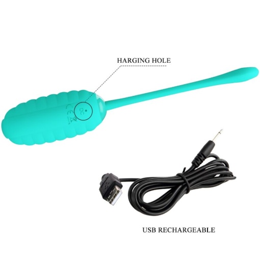 Ou Vibrator Pretty Love Kirk, Turcoaz, Silicon Moale - Img 2