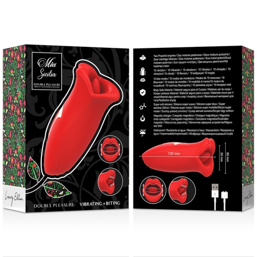 Stimulator clitoris limba vibratoare MIA - SICILIA DOUBLE PLEASURE VIBRATING + BITING - Img 6