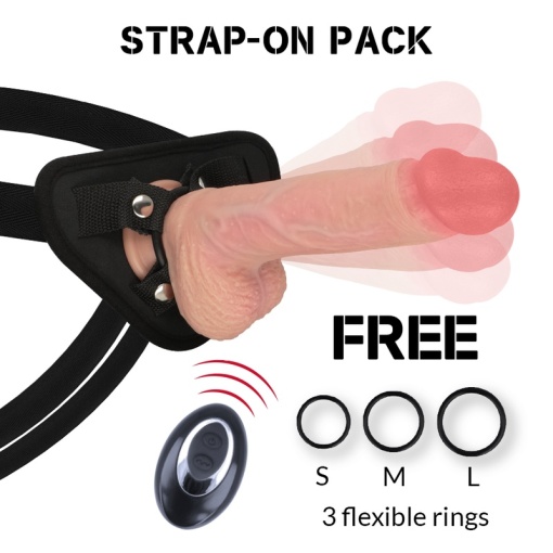 Strapon cu Dildo realistic cu rotatii si vibratii si telecomanda Rockarmy Apache - Img 4