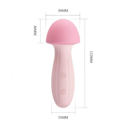 Vibrator bagheta mic, cu cap moale si gatul flexibil Pretty Love Mushroom - Img 3