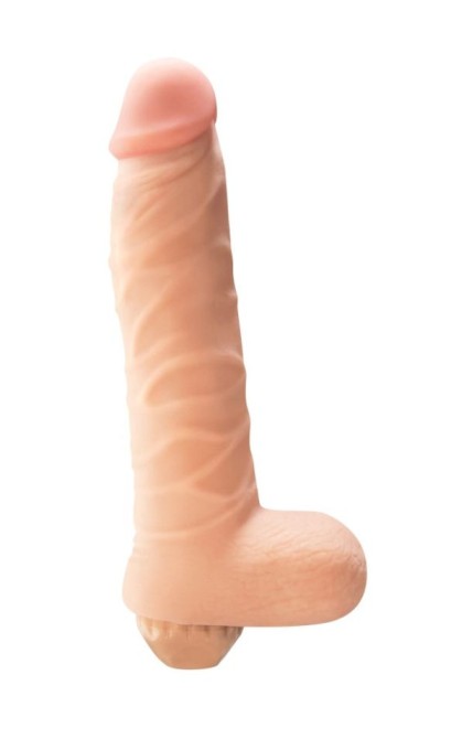 Vibrator clasic realist cu 10 functii de vibratie REAL SEDUCER Flexible Vibrating Dong (19cm) - Img 2