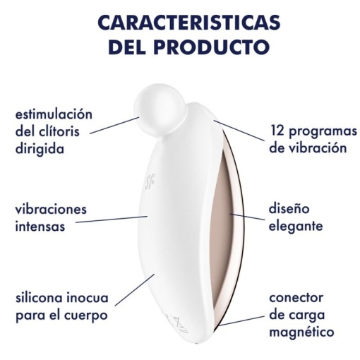 Vibrator Compact Satisfyer Spot On 2 -pentru Stimularea Clitoridiană culoare Alb - Img 4