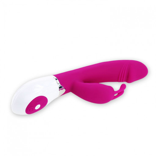 Vibrator cu stimulator clitoridian sub forma de iepuras Pretty Love Gene 20cm - Img 4