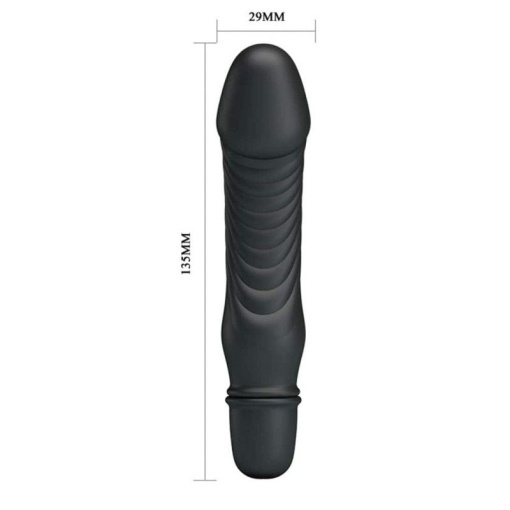 Vibrator din silicon Pretty Love Stev Black (13.5cm) - Img 4
