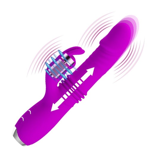 Vibrator din silicon si cu miscare inainte-inapoi Pretty Love Powerful Thrusting Dorothy 19.7cm - Img 4