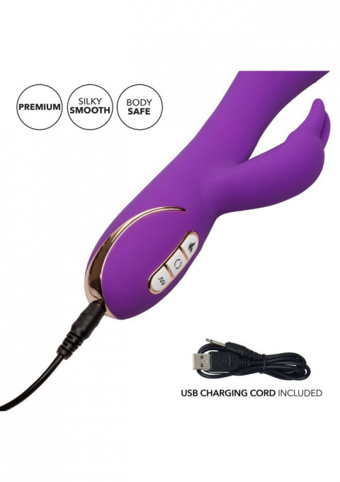 Vibrator iepuras cu efect de incalzire Heated Rotating G Rabbit, Purple (21,5 cm) - Img 2
