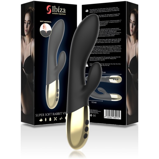 Vibrator iepuras cu stimulare clitoris si punct G Ibiza SUPERSOFT