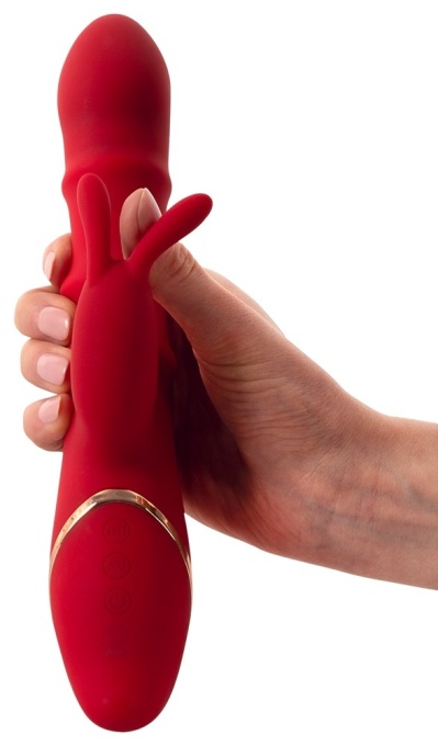Vibrator iepure cu 3 inele de masaj mobile (23,7 cm) - Img 4