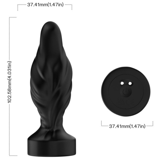 Vibrator plug anal cu vibratii si telecomanda ARMONY Negru 9 moduri de vibratii - Img 3