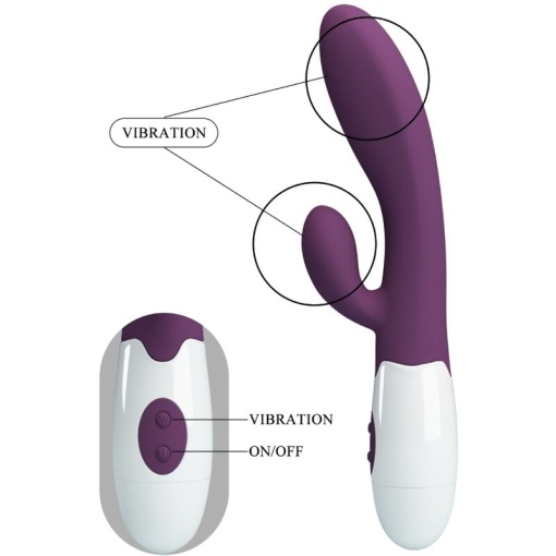 Vibrator Pretty Love - Alvis Rabbit Vibrator &amp; G-Spot (Purple) - Img 8