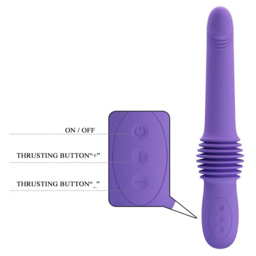 Vibrator Pretty Love Pazuzu Purple, Miscare 7cm Inainte/Inapoi - Img 3