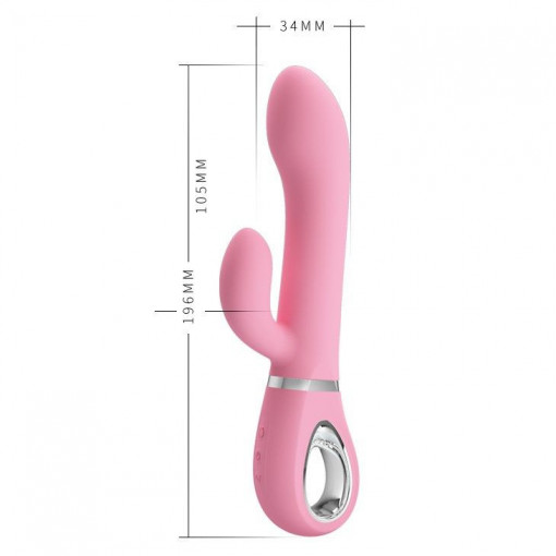 Vibrator rabbit cu 12 funcții de vibrație și 4 funcții de rotație PRETTY LOVE - TERNENCE (19.6cm) - Img 4