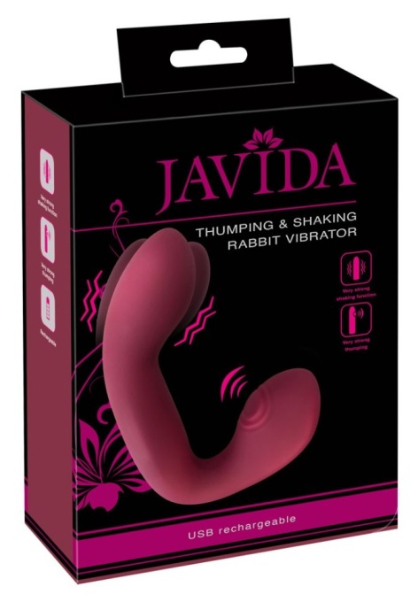 Vibrator stimulator clitoris Javida Thumping &amp; Shaking Rabbit Vibrator (17.1cm) - Img 2