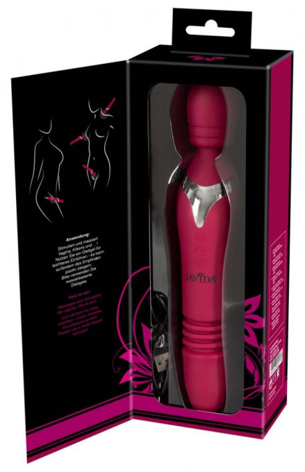 Vibrator wand cap flexibil și functie de împingere(in-out) Massage Wand - cu Incalzire si Miscare Sus/Jos - Img 3