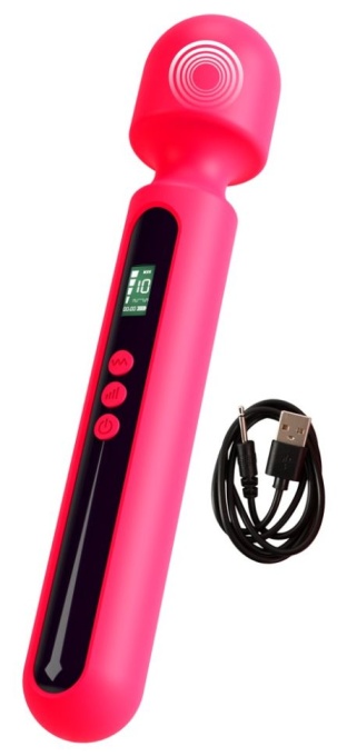 Vibrator wand cu cap flexibil 10 moduri de vibratie Pink Sunset Wand Vibrator (29,8 cm) - Img 4