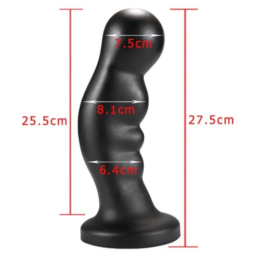 X-Men 10.9" Extra Large Butt Plug Black (27.5cm x 8.1cm) - Img 2