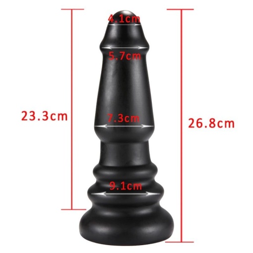 X-Men 10" Extra Girthy Butt Plug Black III (26.8cm x 9.1cm) - Img 2