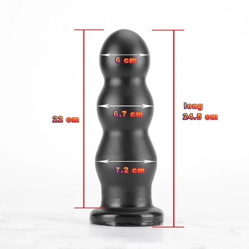 X-MEN Butt Plug Black (24.5cm x 7.2cm) - Img 2