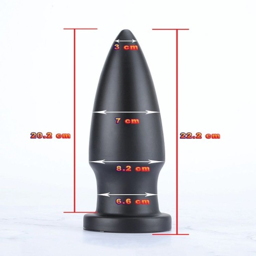 X-MEN Huge Butt Plug Black (22.2cm x 8.2cm) - Img 2