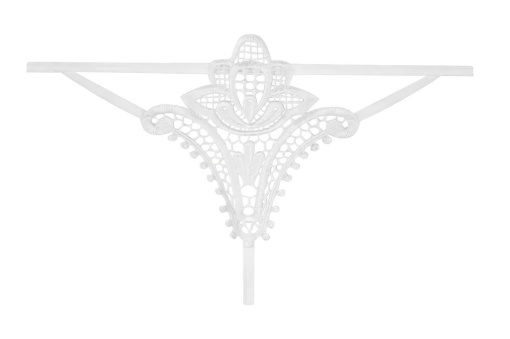 Chilot string cu broderie florala in partea din spate Luiza thong white S/M - Img 5