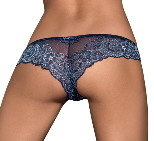 Chilotei din dantela fina cu motive florale Auroria panties, blue - L/XL - Img 4