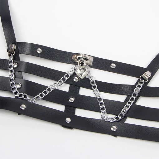 Corset de tip ham cu detalii din lant, marime unica Fetish Subblime - Img 2
