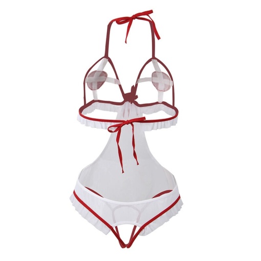 Costum sexy de asistentă medicală cu deschizătură în zona inghinală marime S/M - Img 5