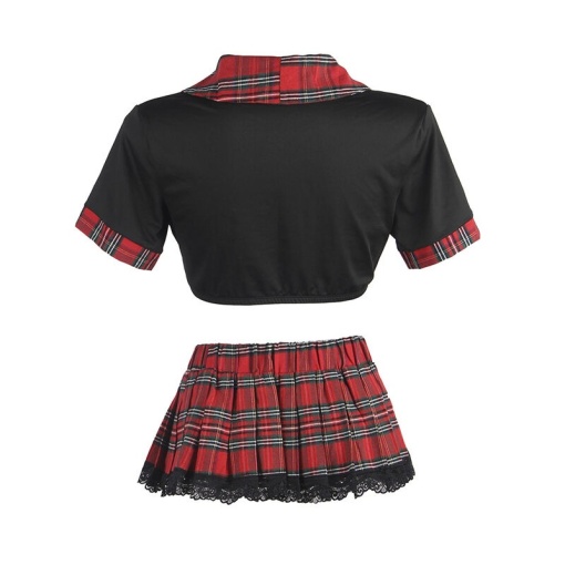 Costum sexy de școlăriță cu top si fustita plisata, mărime S/M - Img 4