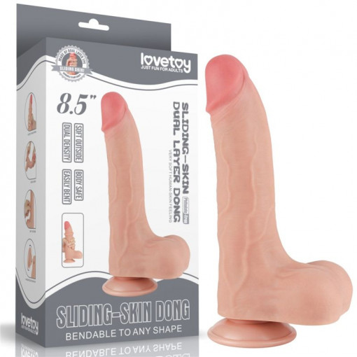 DILDO 8.5'' SLIDING SKIN DUAL LAYER DONG FLESH (22cm)