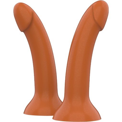 Dildo cu ventuza, din silicon super flexibil MYTHOLOGY RUNE-ROYAL FANTASY marime M auriu - Img 4