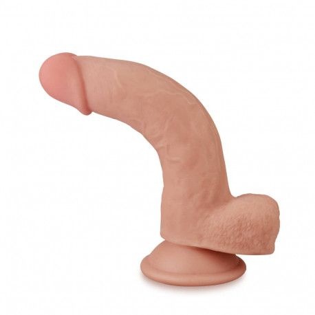 Dildo din material realist cu 2 straturi, pentru o senzatie reala Bendable Skinlike Cock 18cm - Img 3