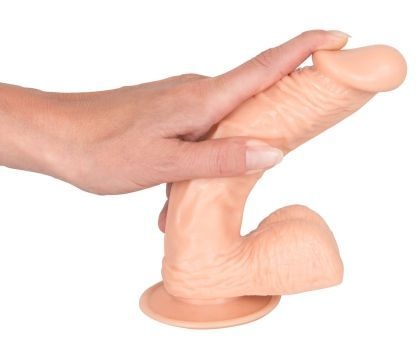 Dildo flexibil cu cap pronuntat Medium Dildo with Testicles and Suction Cup (20 cm) - Img 5