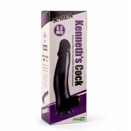 Dildo masiv cu ventuza X-MEN Kenneth's Cock Black (38cm x 8cm)