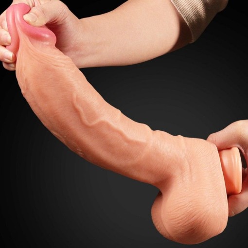 Dildo realist cu două straturi de silicon  Dildo 12 Dual Layered Platinum Silicone Cock 1- 30.5cm x 5.8cm