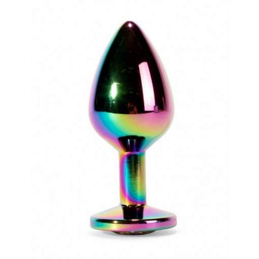 Dop anal Small Secret Shine Metal Butt Plug Rainbow (7.1cm) - Img 2