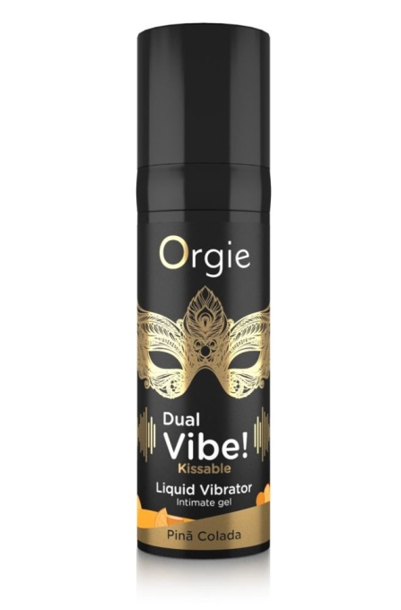 Gel de stimulare cu aroma GEL DUAL VIBE! - KISSABLE - PINA COLADA - 15ML - Img 5